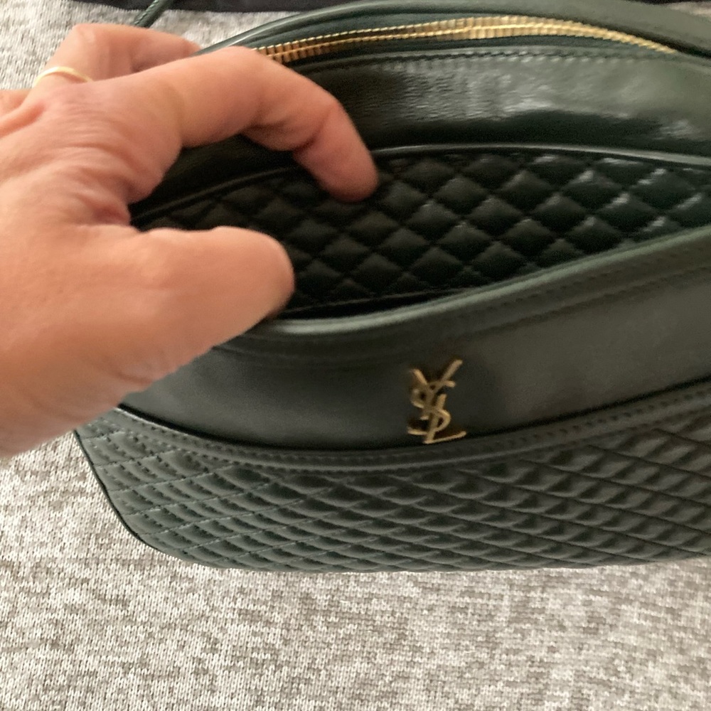 Saint Laurent Dark Green Camera Bag Gem